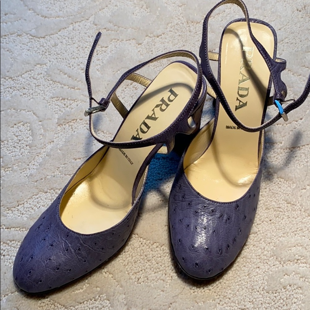 Prada purple alligator heels